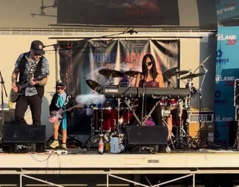 Band playing outside at Markland Mall